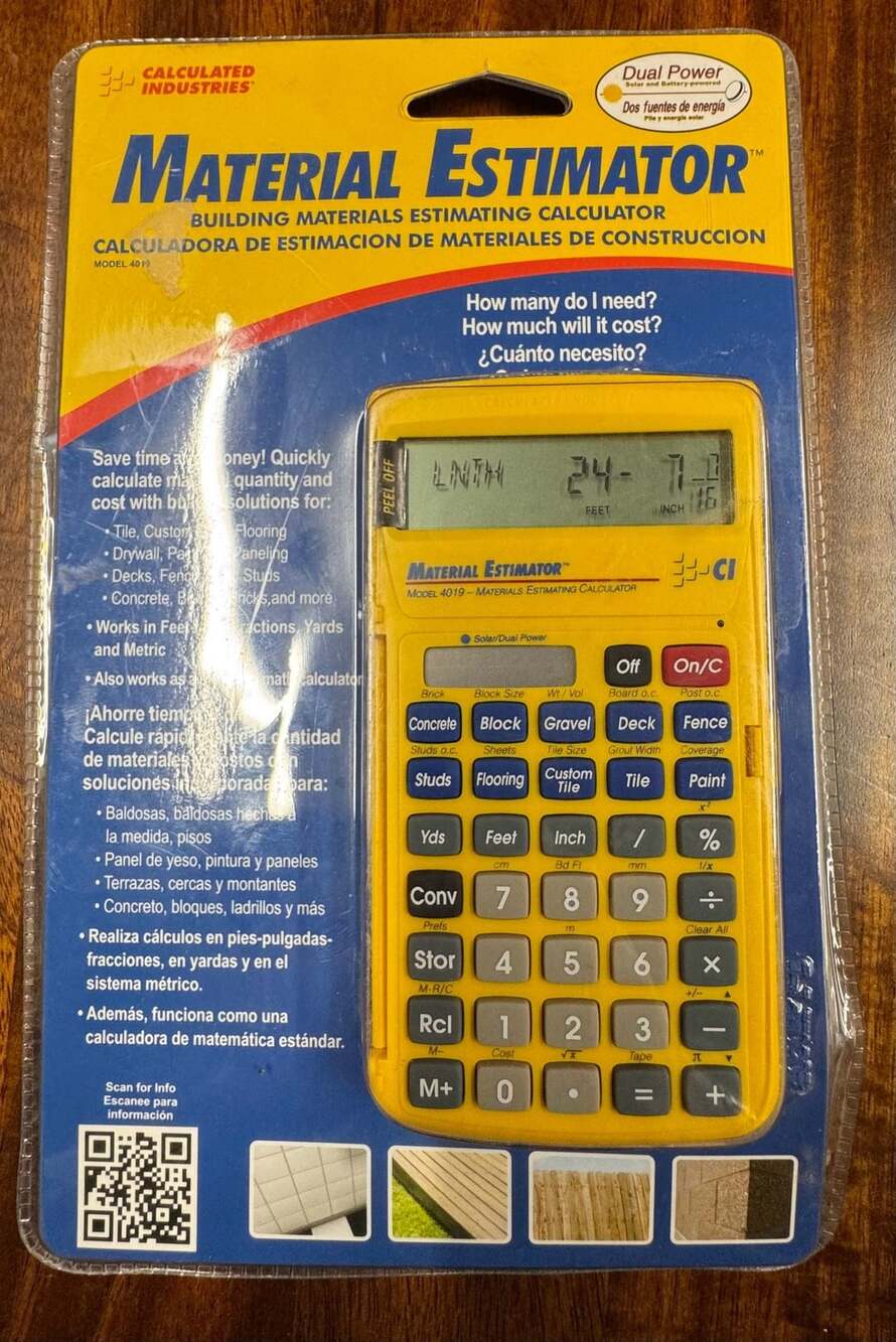 Calculated Industries Material Estimator Calculator Model 4019